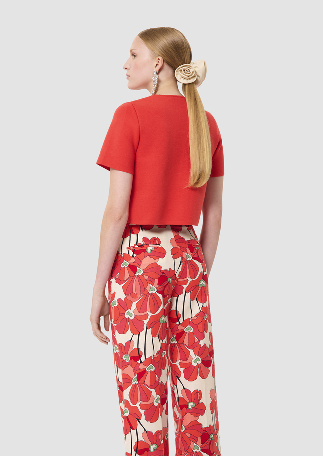 Glitter red knit cardigan Poppy TARA JARMON CH