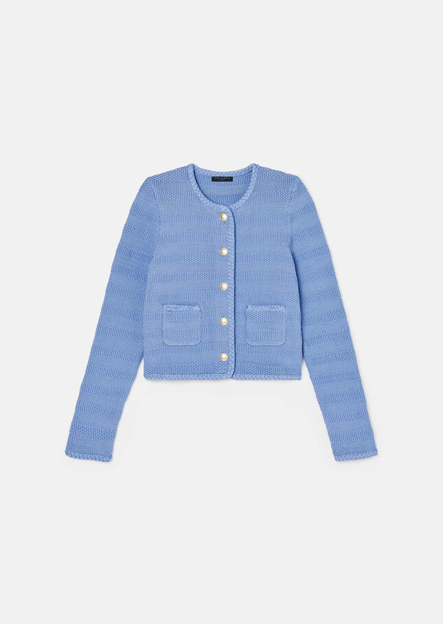 Giuda blue cotton cardigan Horizon TARA JARMON CH