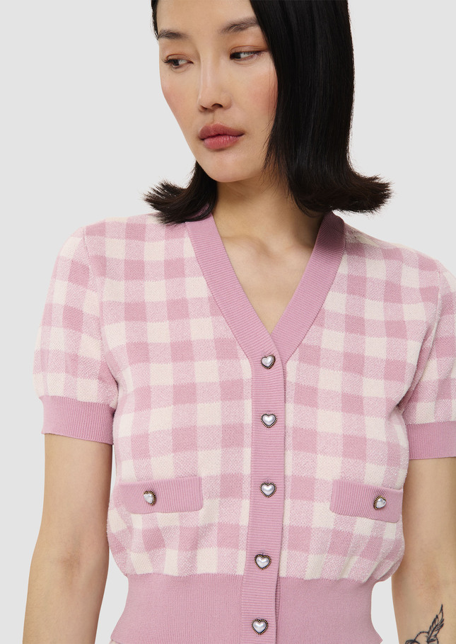 Gavril pink gingham cardigan Old pink TARA JARMON CH