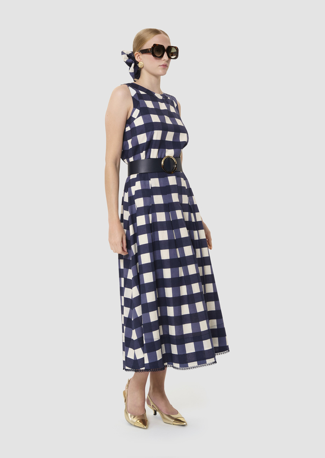 Javoue midnight blue gingham skirt Night TARA JARMON CH