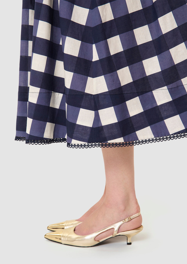 Javoue midnight blue gingham skirt Night TARA JARMON CH
