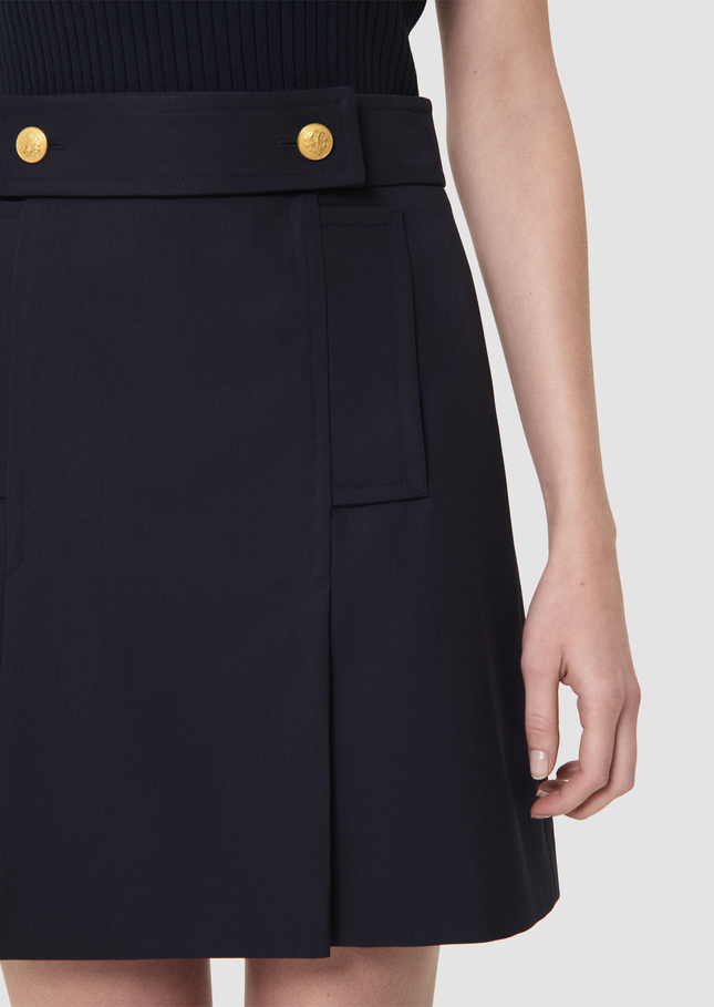 Jimmy midnight blue tailored wool skirt Night TARA JARMON CH