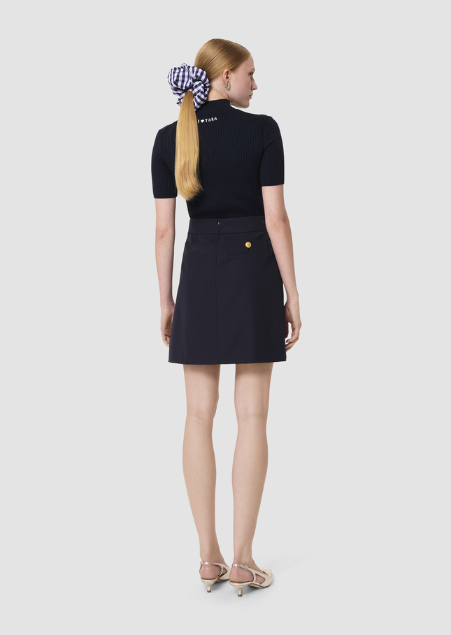 Jimmy midnight blue tailored wool skirt Night TARA JARMON CH