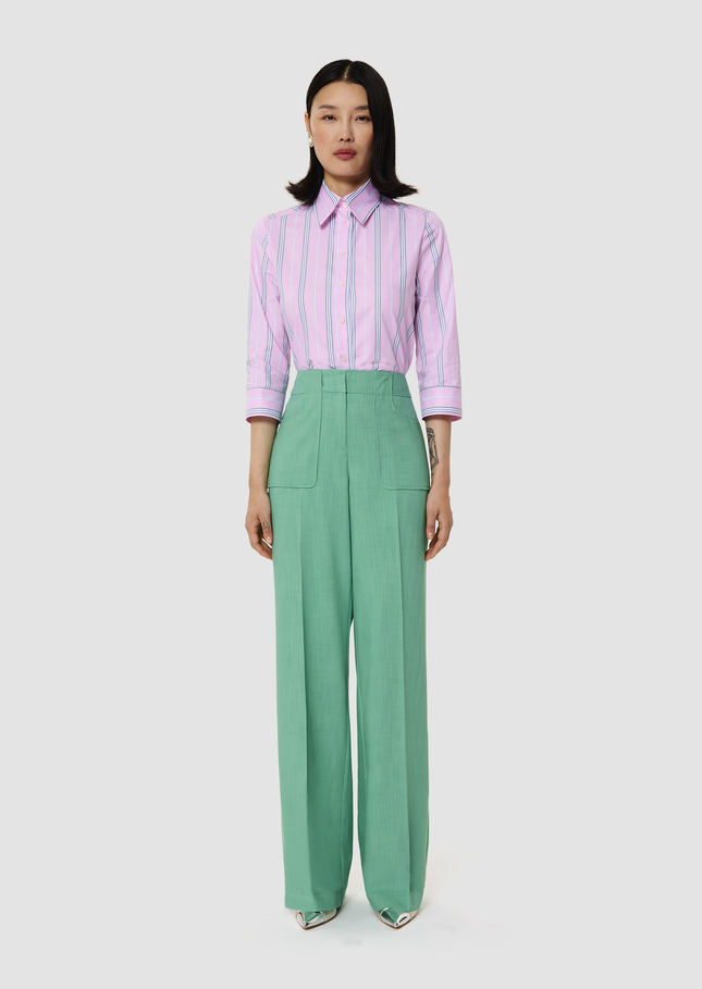 Pan green in flammed fabric Green TARA JARMON CH