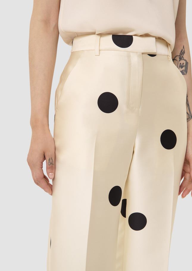 Pitt ecru with large black polka dots pants Off-white TARA JARMON CH