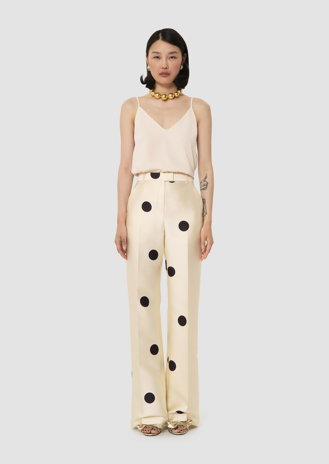 Pitt ecru with large black polka dots pants Off-white TARA JARMON CH