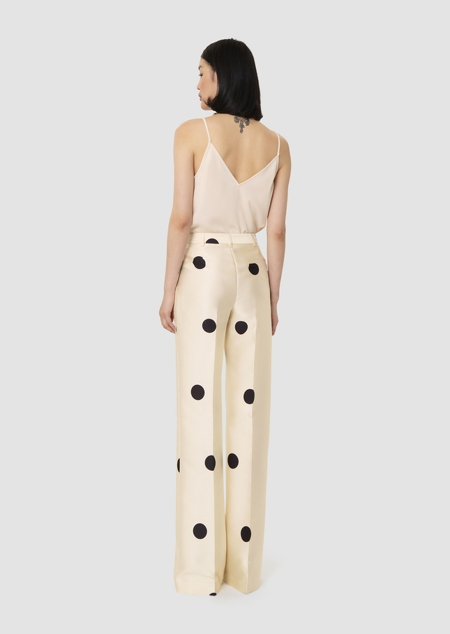 Pitt ecru with large black polka dots pants Off-white TARA JARMON CH