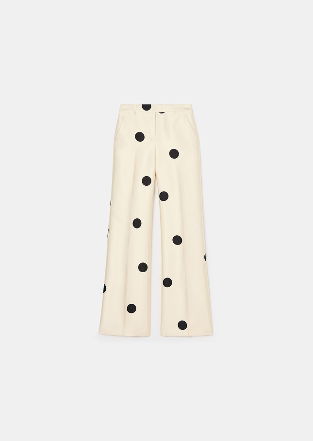 Pitt ecru with large black polka dots pants Off-white TARA JARMON CH