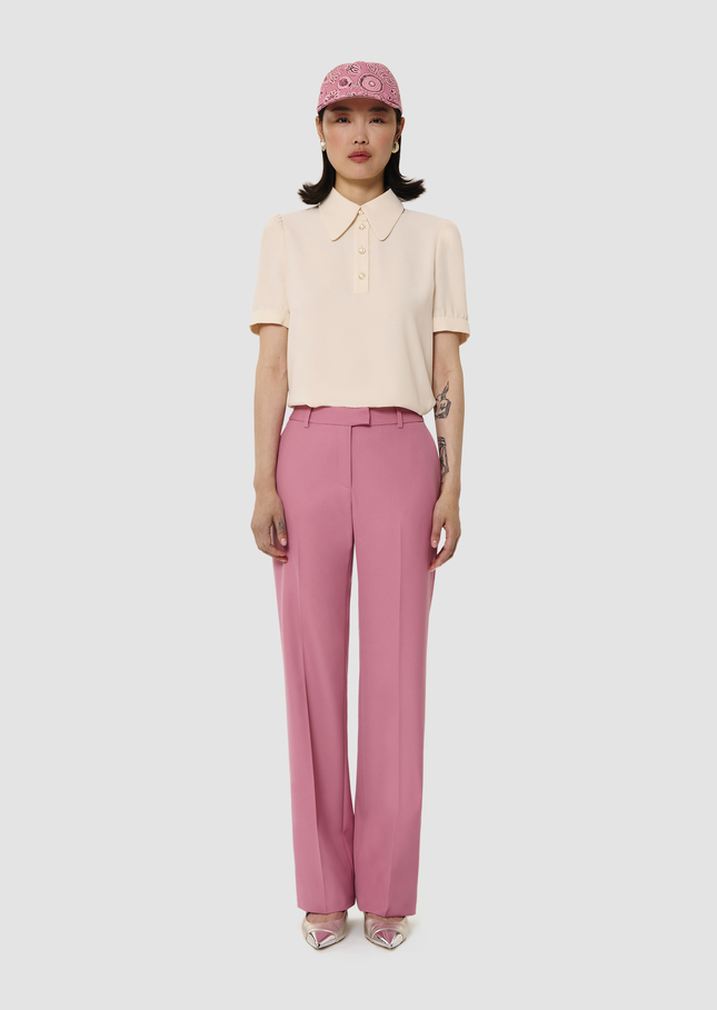 Poupee rose tailored wool pants Rosewood TARA JARMON CH