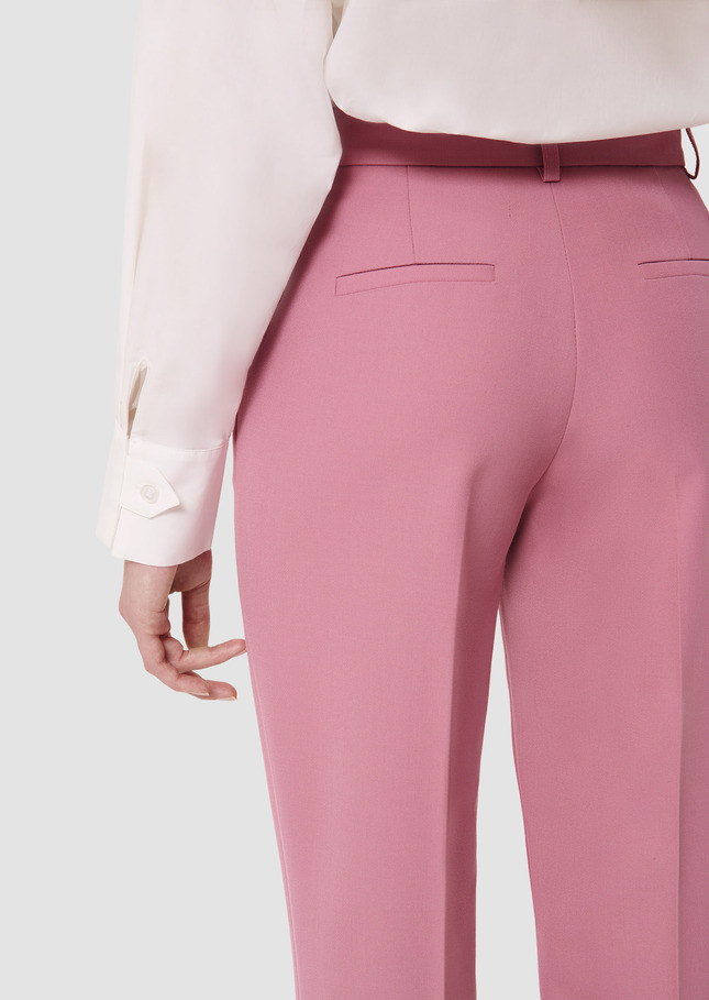 Philippa pink tailored wool pants Rosewood TARA JARMON CH