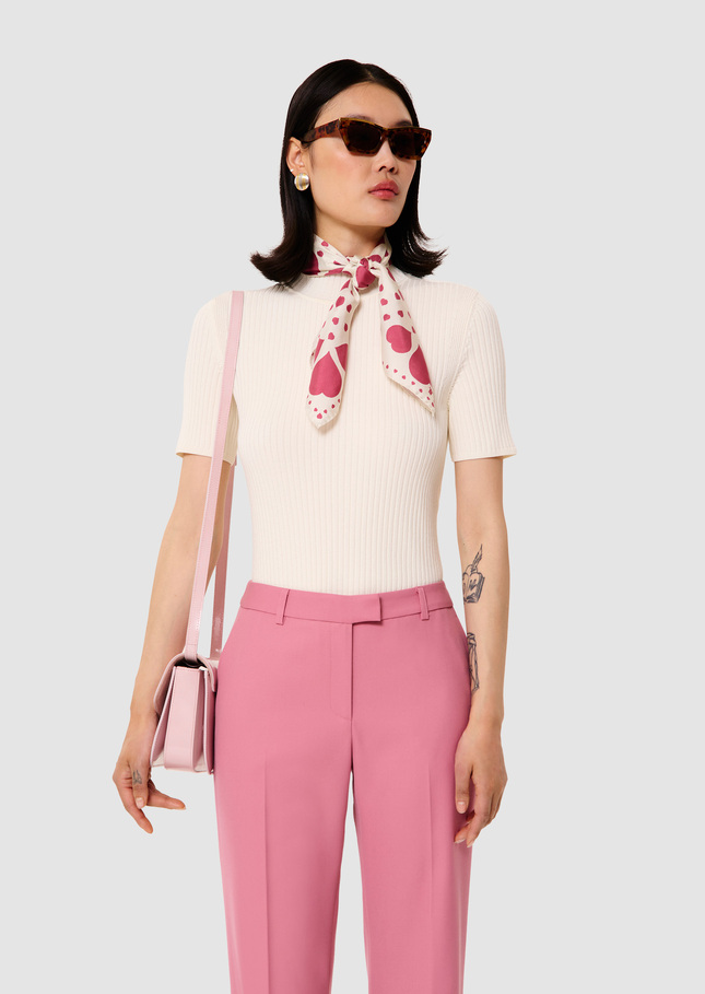 Perla ecru ribbed knit sweater Off-white TARA JARMON CH