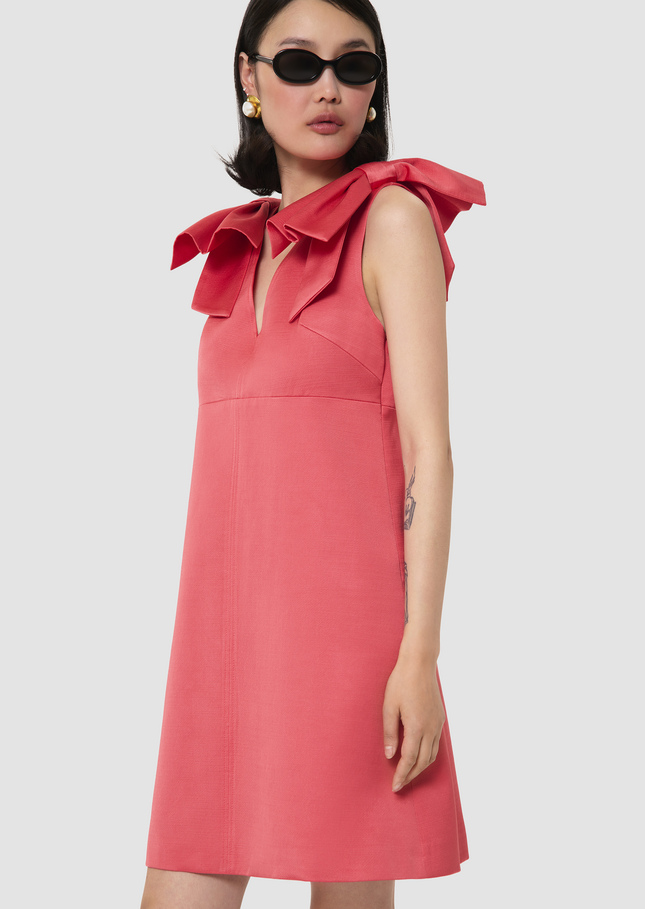 Remarquable red satin linen dress Poppy TARA JARMON CH