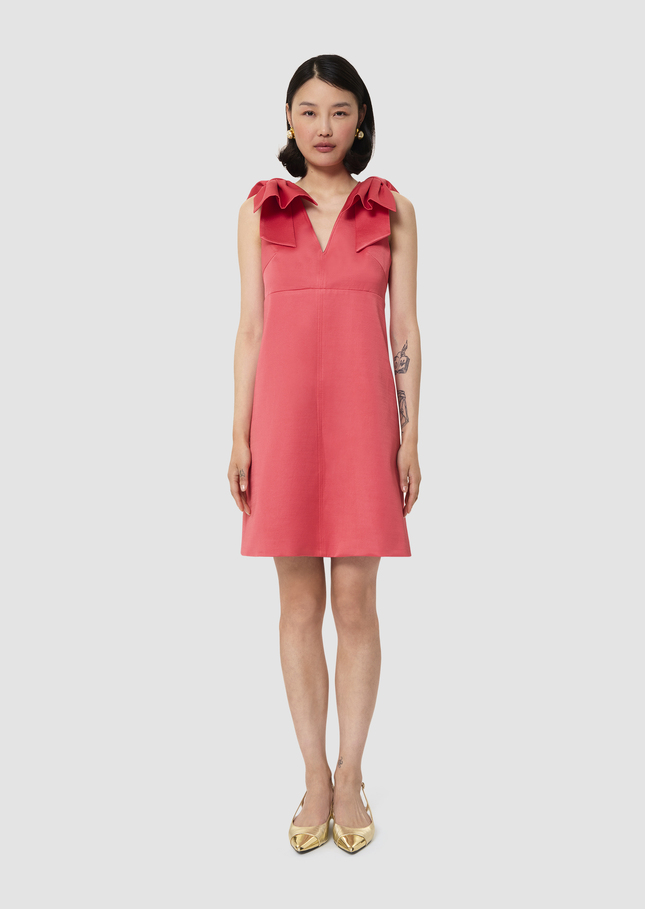 Remarquable red satin linen dress Poppy TARA JARMON CH