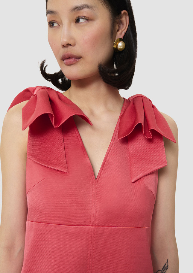 Remarquable red satin linen dress Poppy TARA JARMON CH