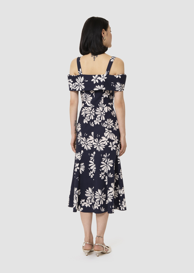 Raquelita midnight blue floral print dress Night TARA JARMON CH