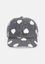 Carole grey mini hearts pattern cotton and linen cap Blush, Grey TARA JARMON CH