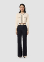 Gemini ecru wool and cotton cardigan Off-white TARA JARMON CH