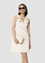 Remarquable ecru satin linen dress Off-white, Poppy TARA JARMON CH