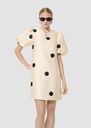 Romina ecru black polka dots print dress Off-white TARA JARMON CH