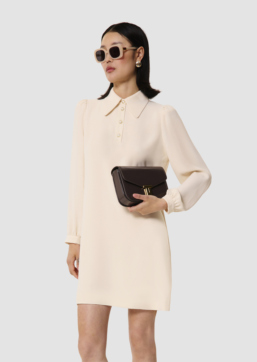 Rolfo ecru crepe dress Off-white TARA JARMON CH