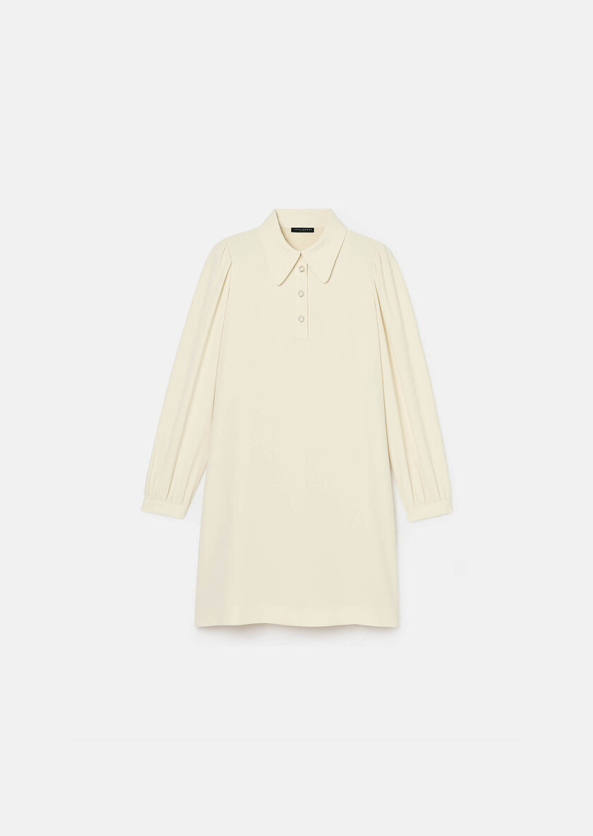 Rolfo ecru crepe dress Off-white TARA JARMON CH