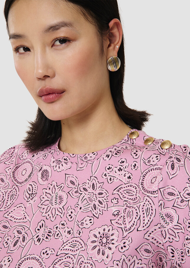 Tampa pink t-shirt with bandana pattern Rosewood TARA JARMON CH