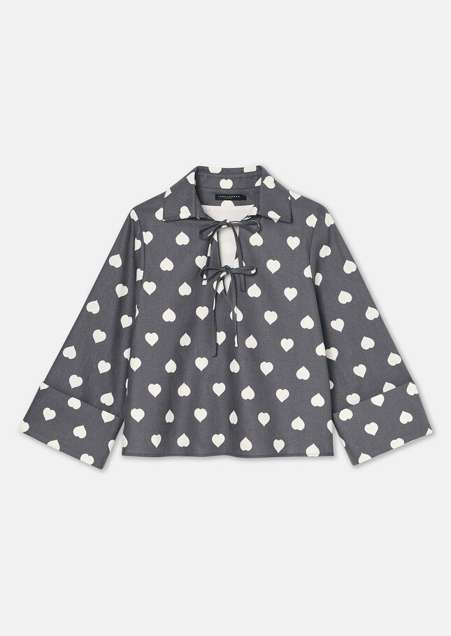 Tao grey Top with white hearts Grey TARA JARMON CH