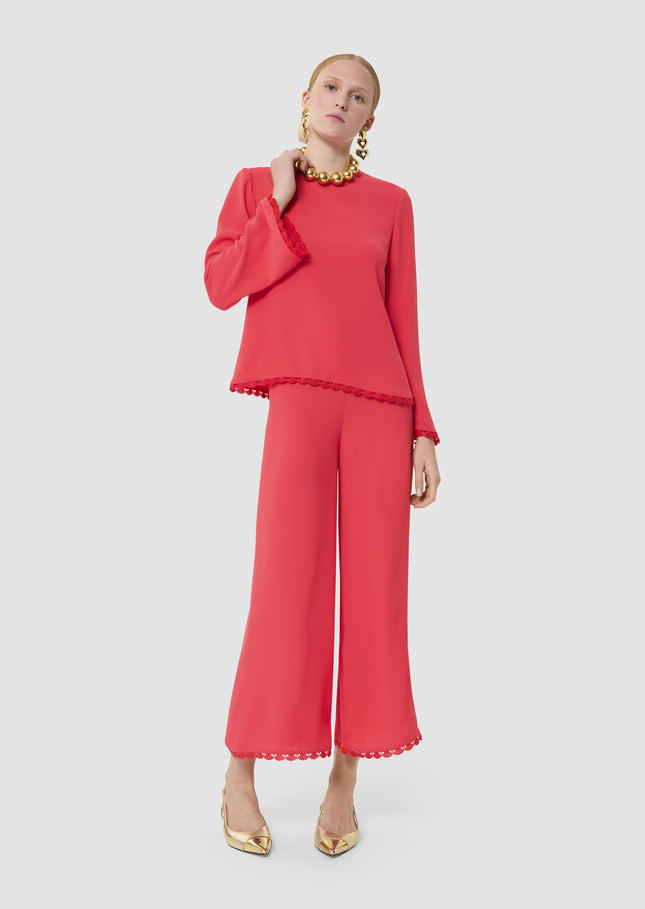 Tazzio red crepe top Poppy TARA JARMON CH