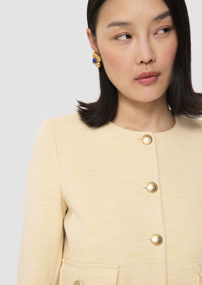 Vinny yellow flammed fabric jacket Vanilla TARA JARMON CH