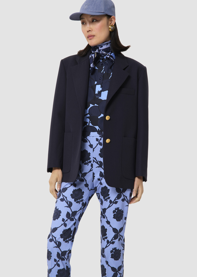 Valentin midnight blue tailored wool jacket Night TARA JARMON CH