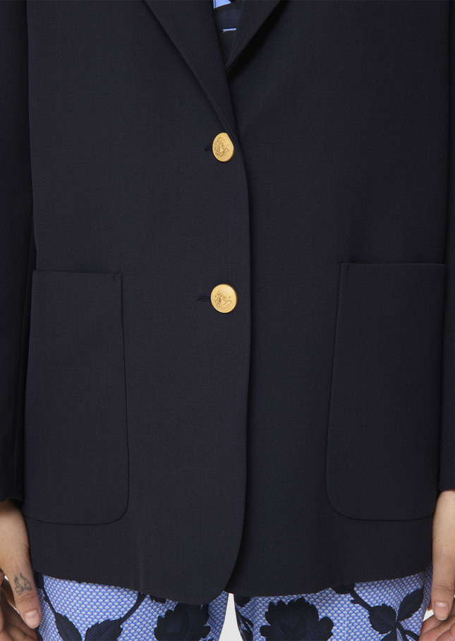 Valentin midnight blue tailored wool jacket Night TARA JARMON CH