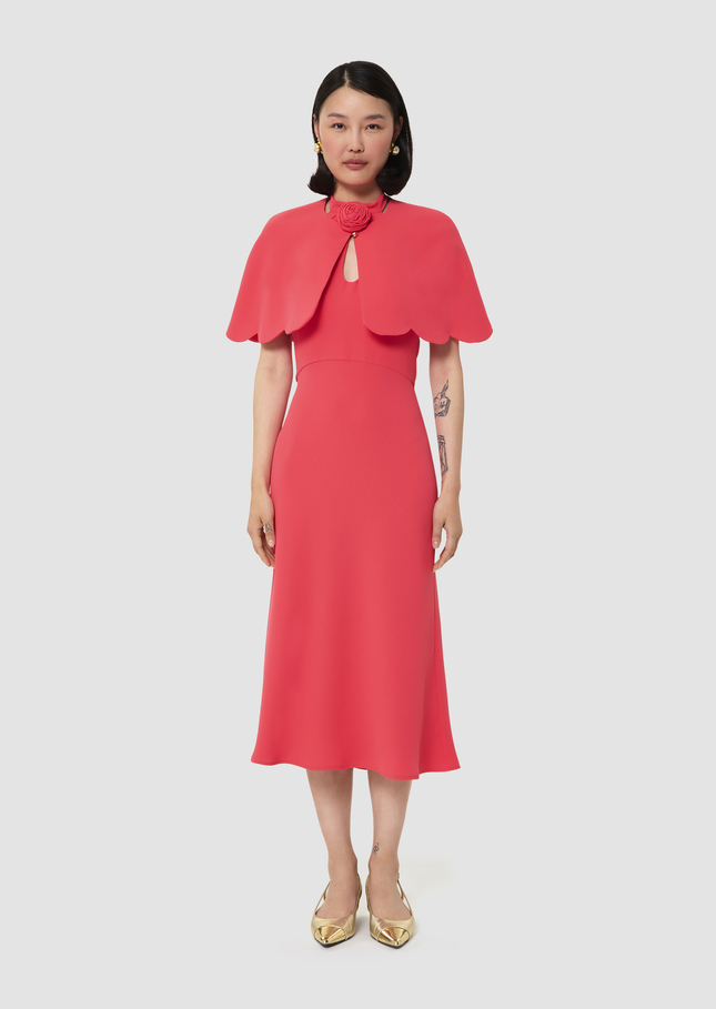 Valentinie red crepe cape Poppy TARA JARMON CH
