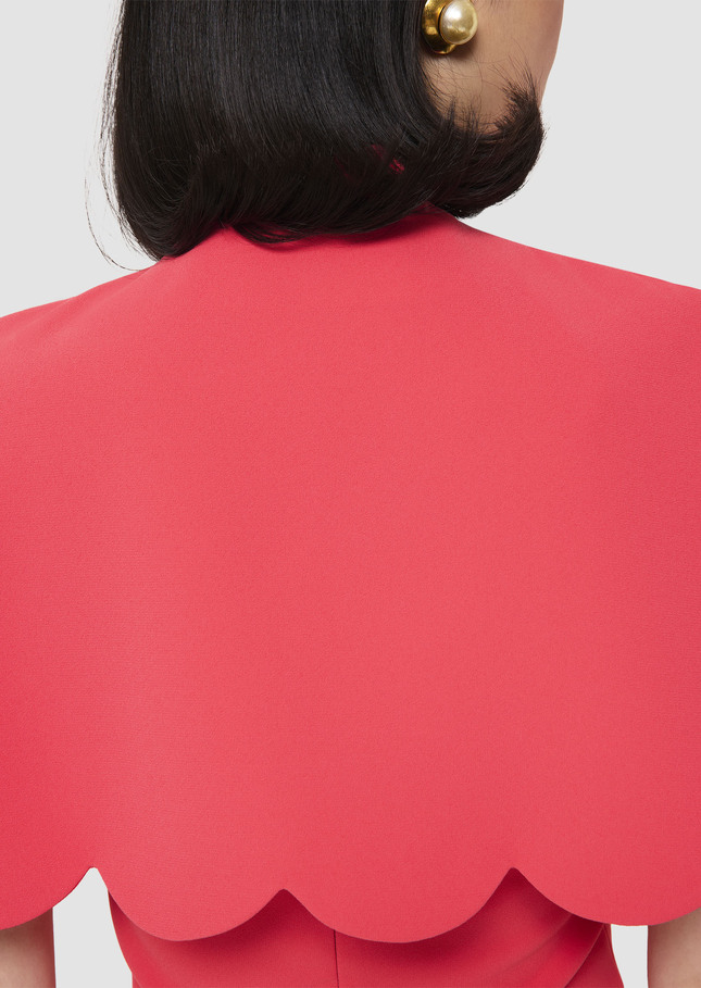 Valentinie red crepe cape Poppy TARA JARMON CH
