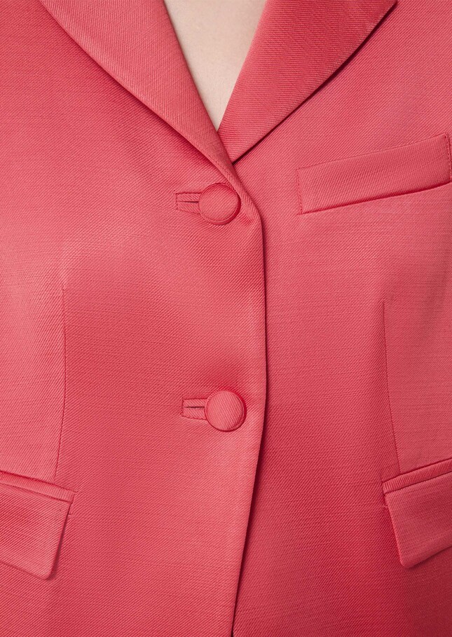 Valensole red satin linen jacket Poppy TARA JARMON CH