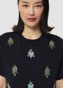 Tarabee midnight blue jersey T-shirt with pearl detail Night TARA JARMON CH