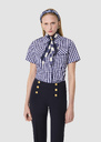 Taormina blue gingham top Night TARA JARMON CH
