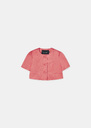 Verdi red satin linen jacket Off-white, Poppy TARA JARMON CH