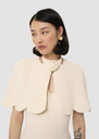Valentinie ecru crepe cape Off-white, Poppy TARA JARMON CH