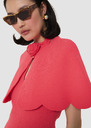 Valentinie red crepe cape Off-white, Poppy TARA JARMON CH