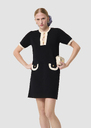Roller midnight blue two-tone midnight blue and ecru dress Night TARA JARMON CH