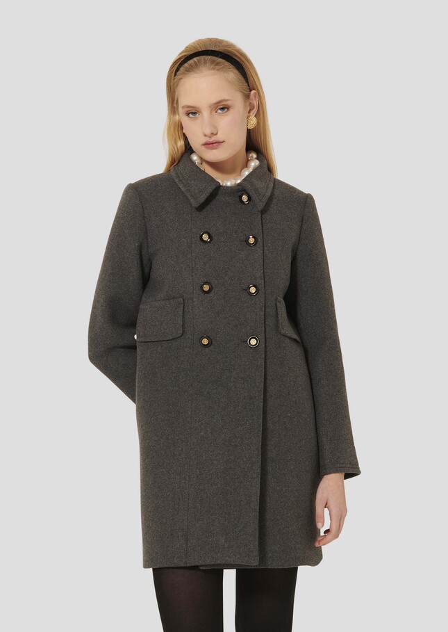 Grey wool coat Marceau Gray grey TARA JARMON CH