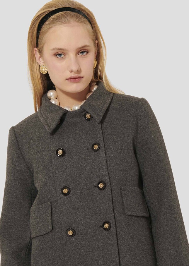 Grey wool coat Marceau Gray grey TARA JARMON CH