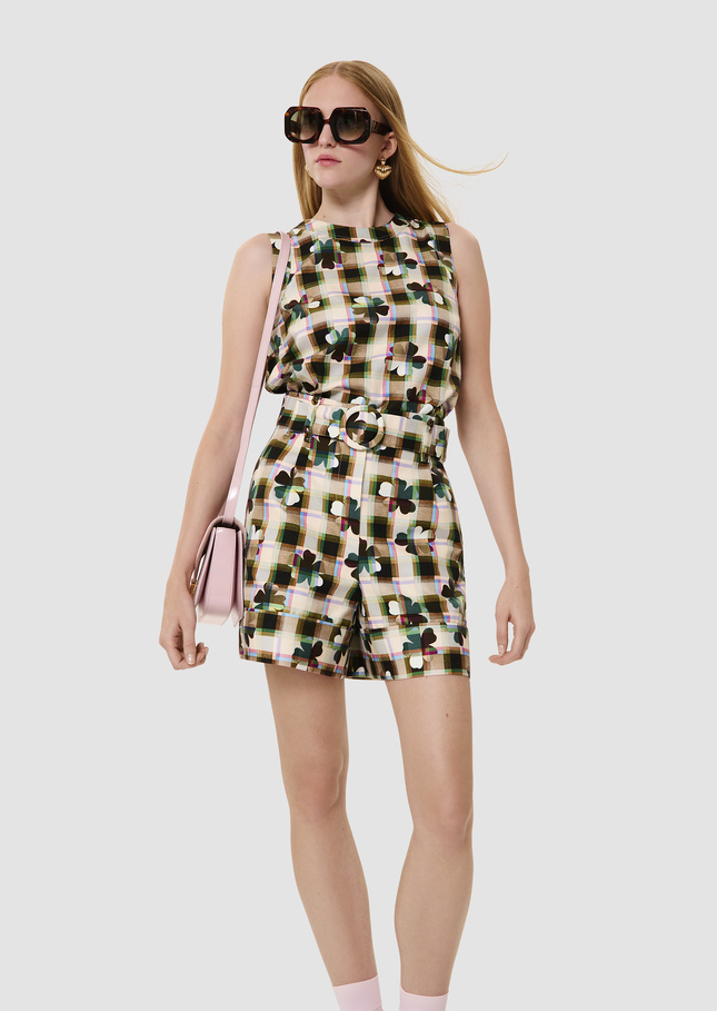 Shelby green short with clover pattern Thym TARA JARMON CH