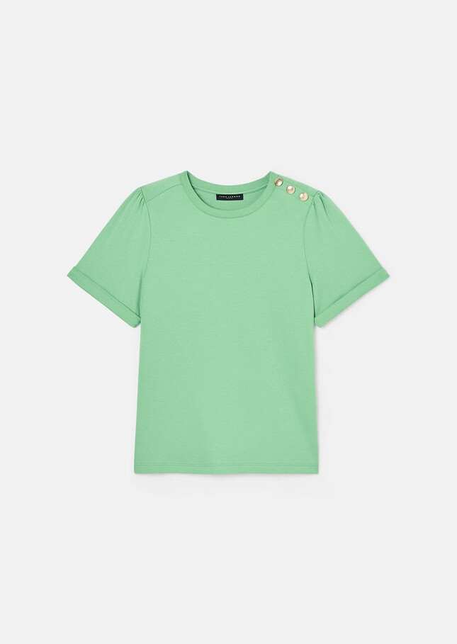 Tampa green double cotton t-shirt Pistache TARA JARMON CH