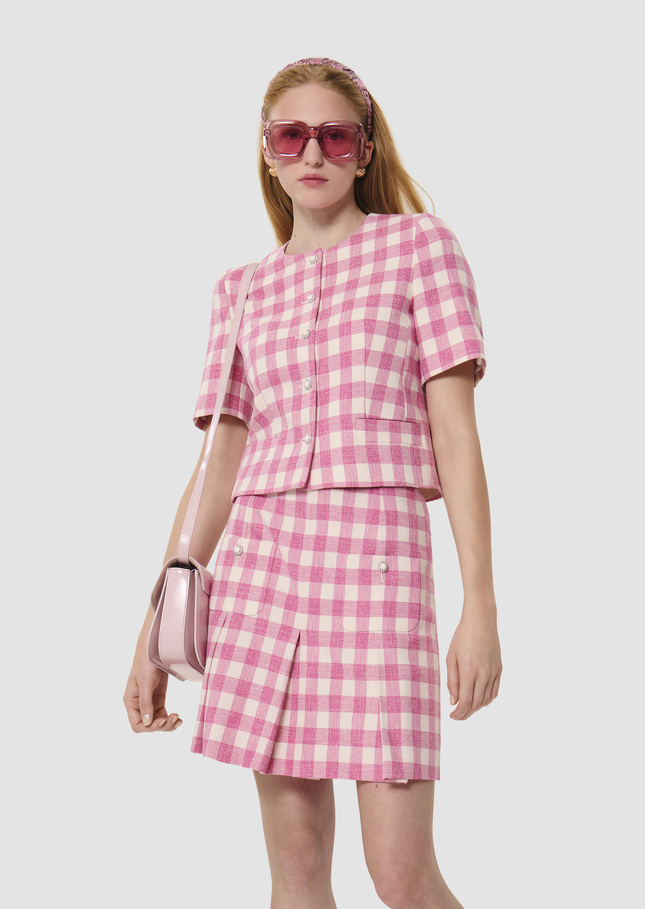 Vanita pink gingham jacket Bonbon TARA JARMON CH