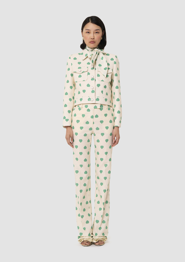 Vascano green hearts print jacket Pistache TARA JARMON CH