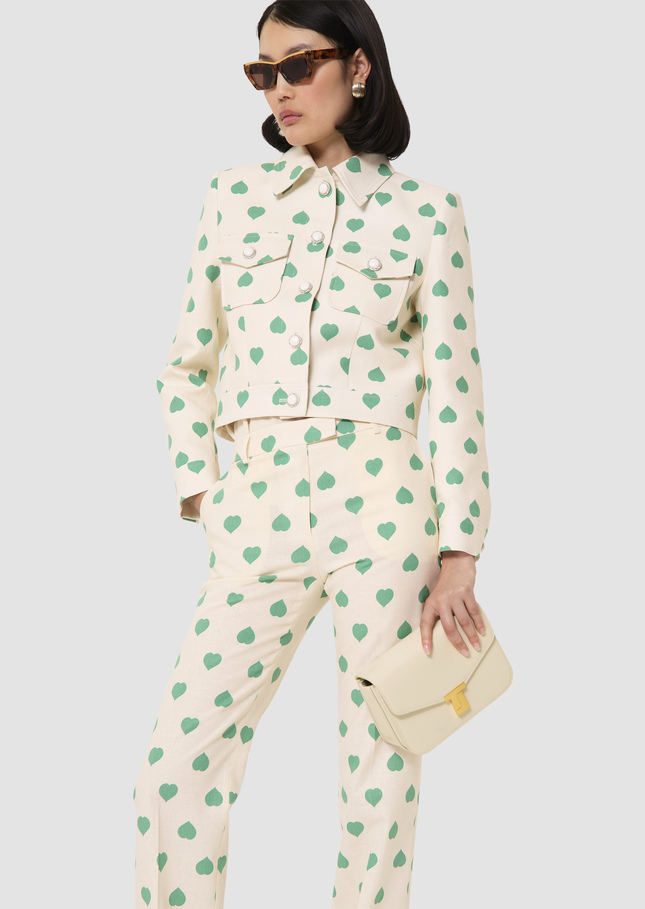 Vascano green hearts print jacket Pistache TARA JARMON CH
