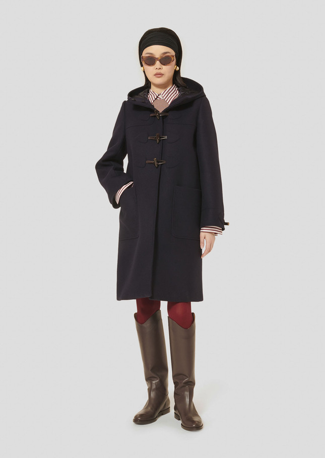 Midnight blue wool coat Manoela Night TARA JARMON CH