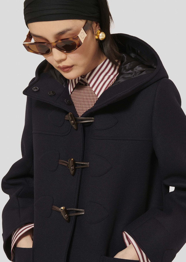 Midnight blue wool coat Manoela Night TARA JARMON CH