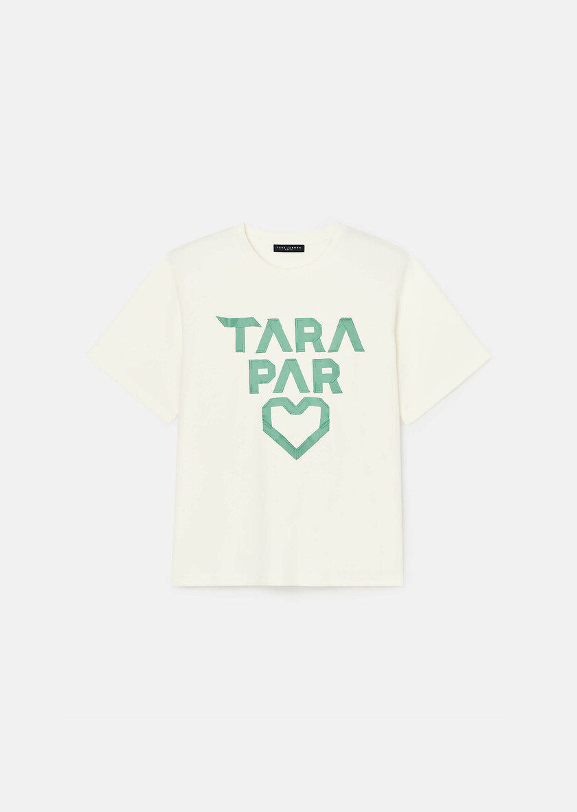 Trefle white double cotton T-shirt Pistache TARA JARMON CH